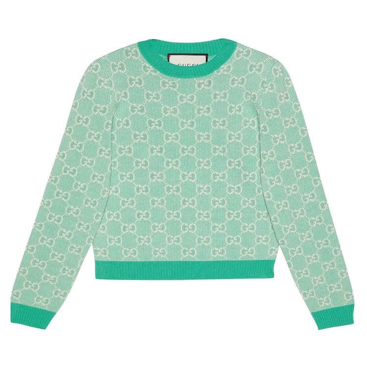Gucci GG Cotton Wool Piquet Knit Pastel Green