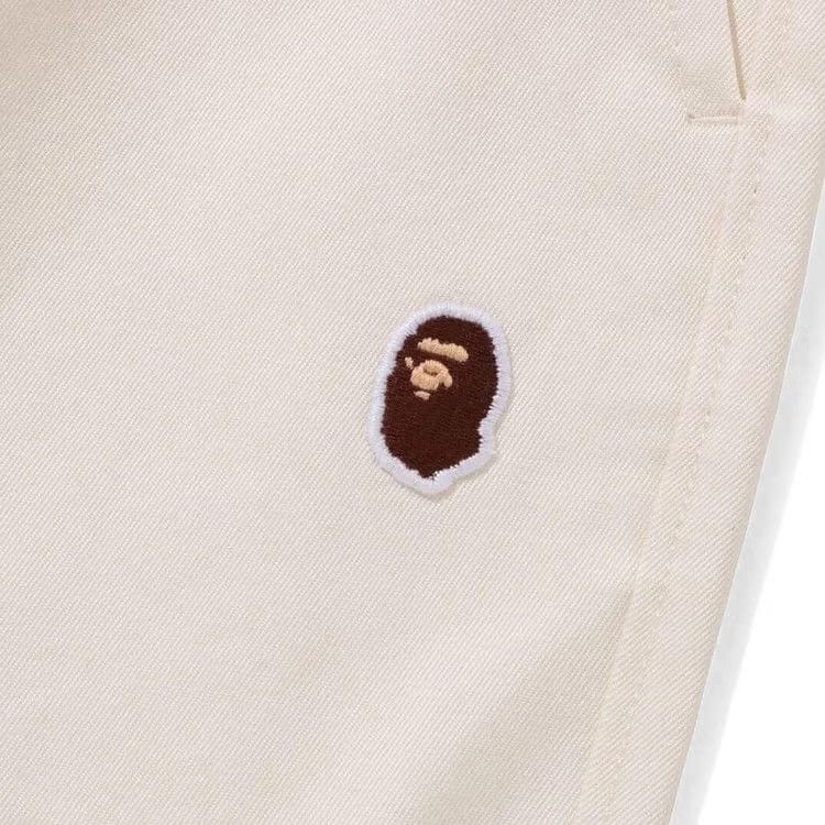 BAPE Ape Head One Point 2 Pleat Easy Chino Shorts Ivory