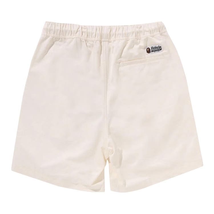 BAPE Ape Head One Point 2 Pleat Easy Chino Shorts Ivory