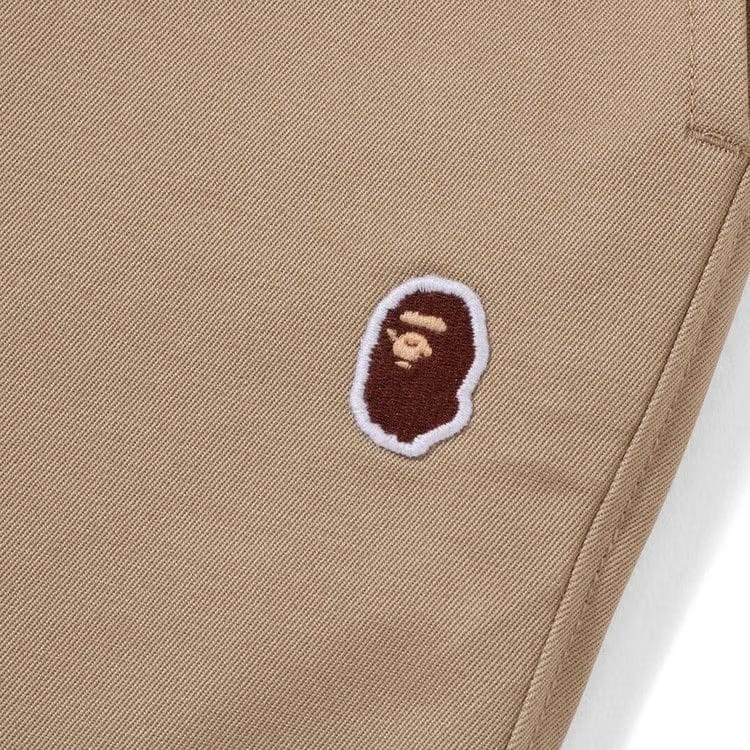 BAPE Ape Head One Point 2 Pleat Easy Chino Shorts Beige
