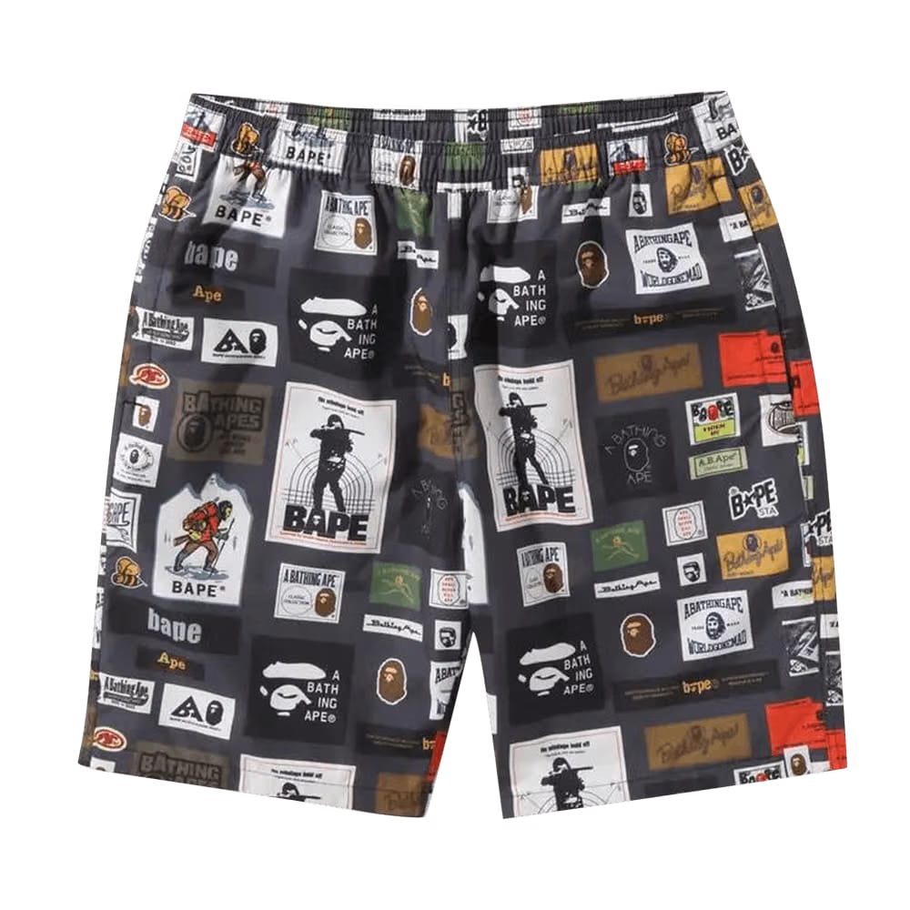 BAPE Multi Label Beach Shorts Multicolor