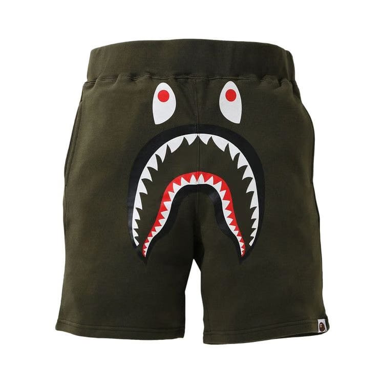 BAPE Shark Sweat Shorts Olive Drab