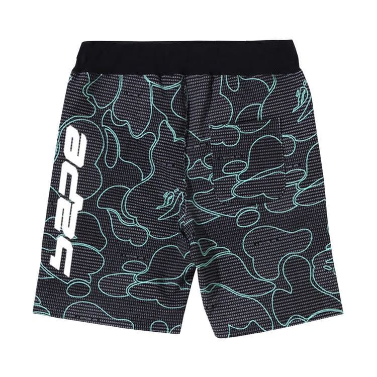 BAPE Text Code Camo Sweat Shorts Black
