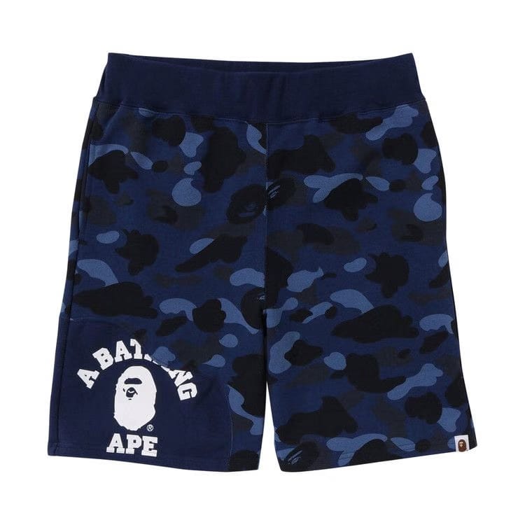 BAPE Color Camo Cutting Sweat Shorts Navy