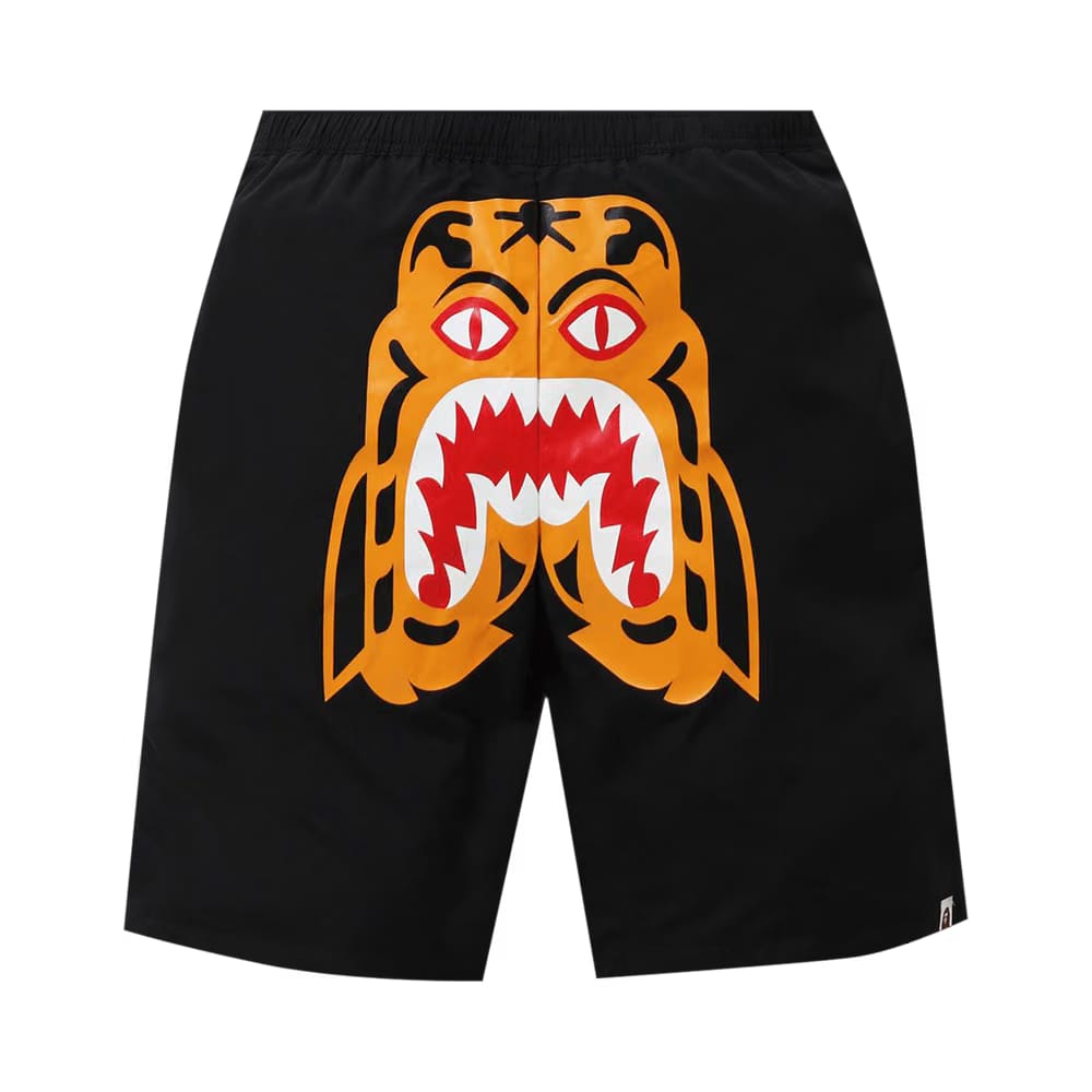BAPE Tiger Beach Shorts Black