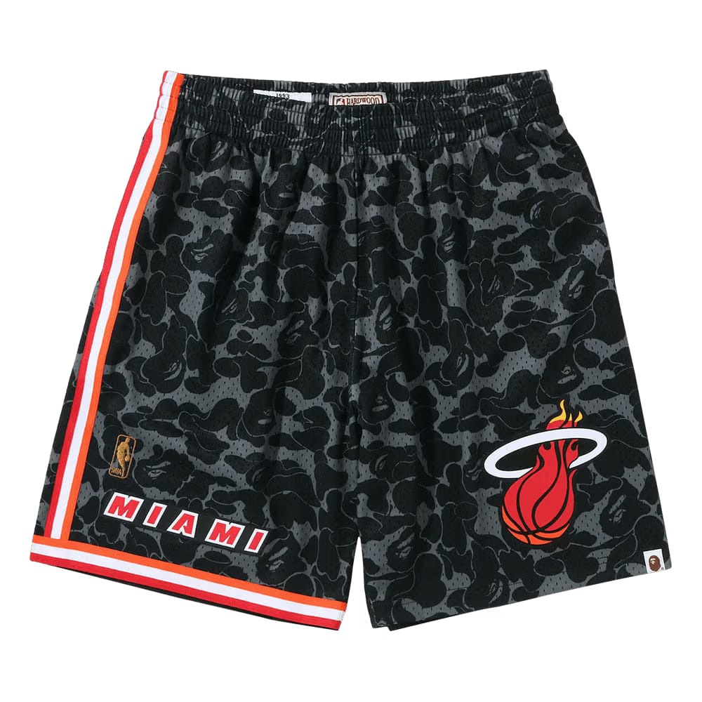 BAPE x Mitchell & Ness Miami Heat Shorts Black