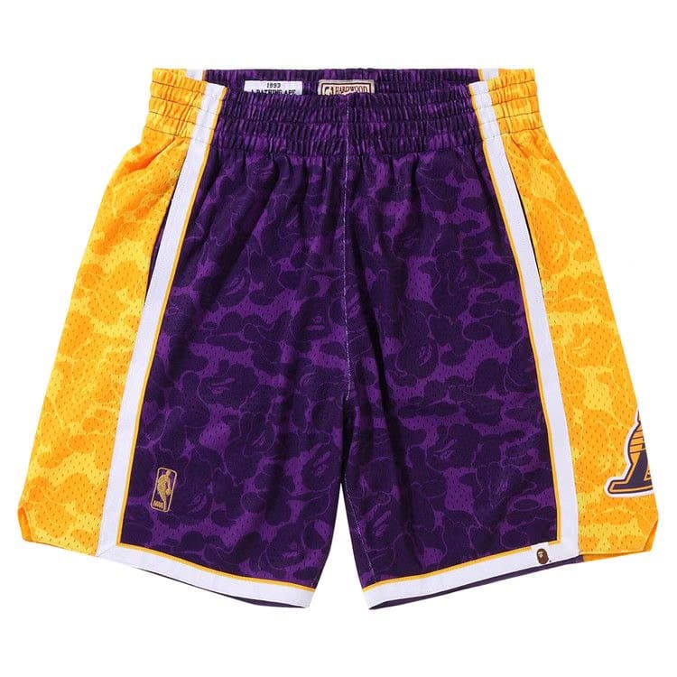 BAPE x Mitchell & Ness Los Angeles Lakers Shorts Purple