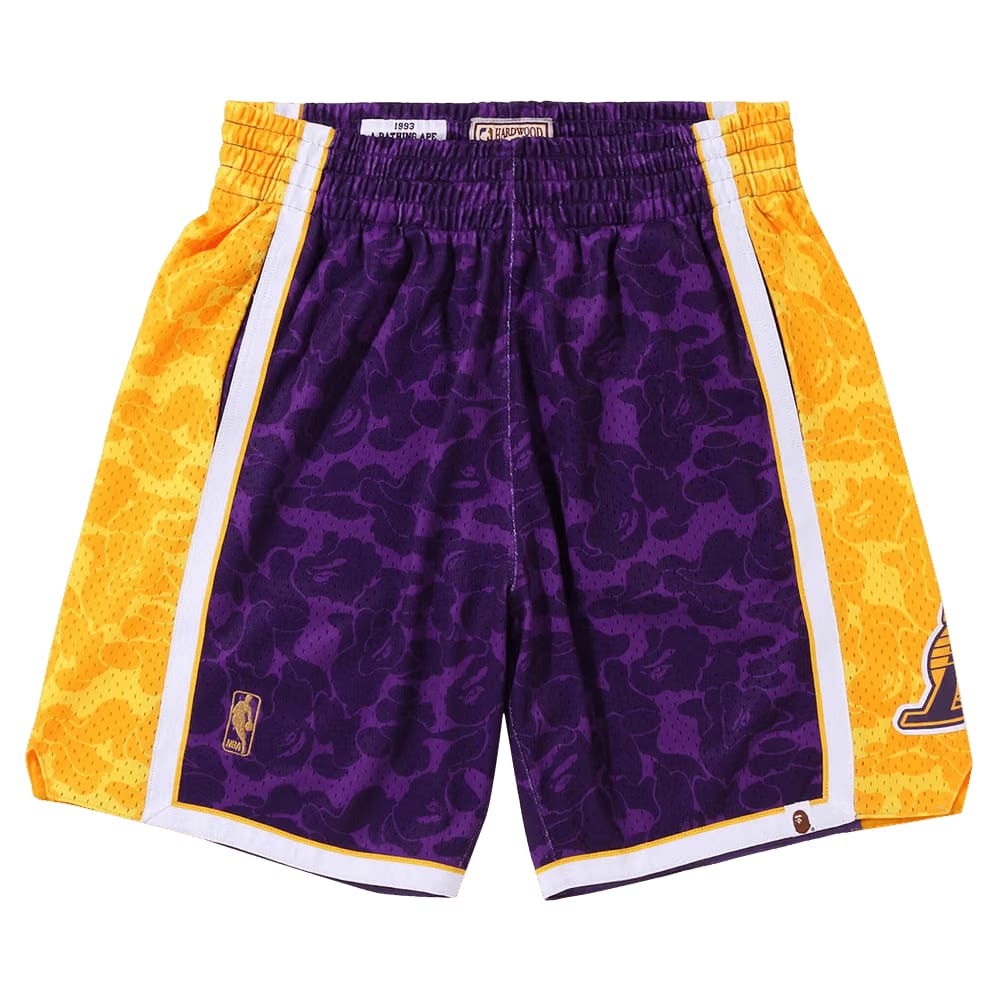 BAPE x Mitchell & Ness Los Angeles Lakers Shorts Purple