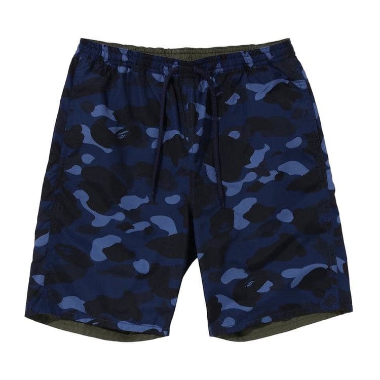 BAPE Color Camo Shark Reversible Shorts Navy