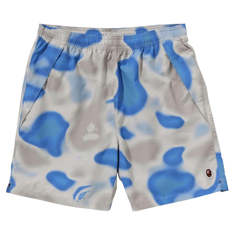BAPE Liquid Camo One Point Beach Shorts Blue