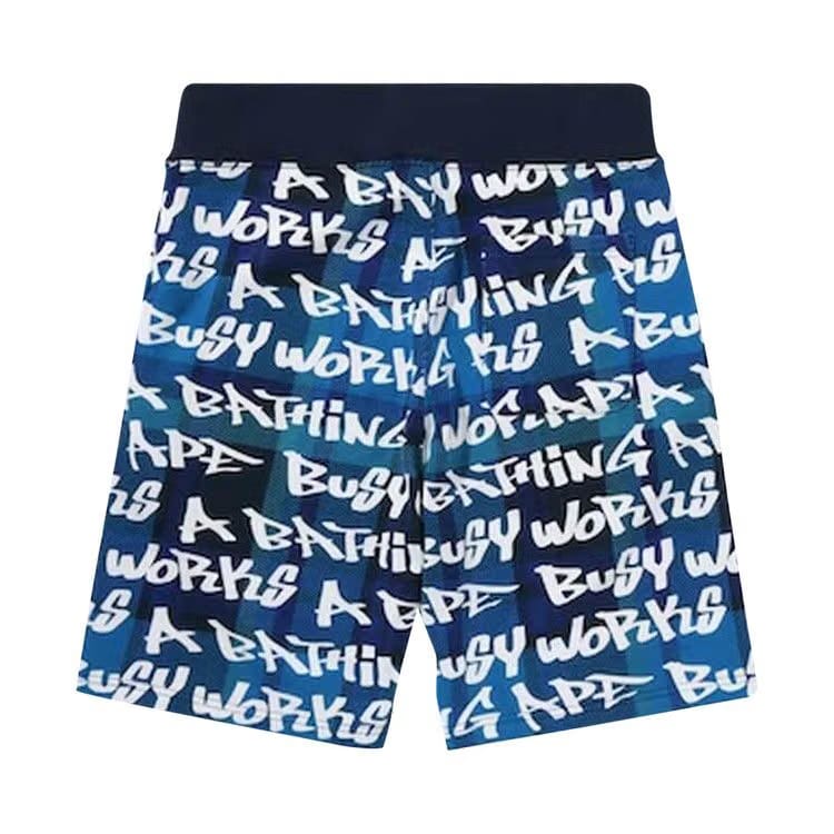 BAPE Graffiti Check Shorts Blue