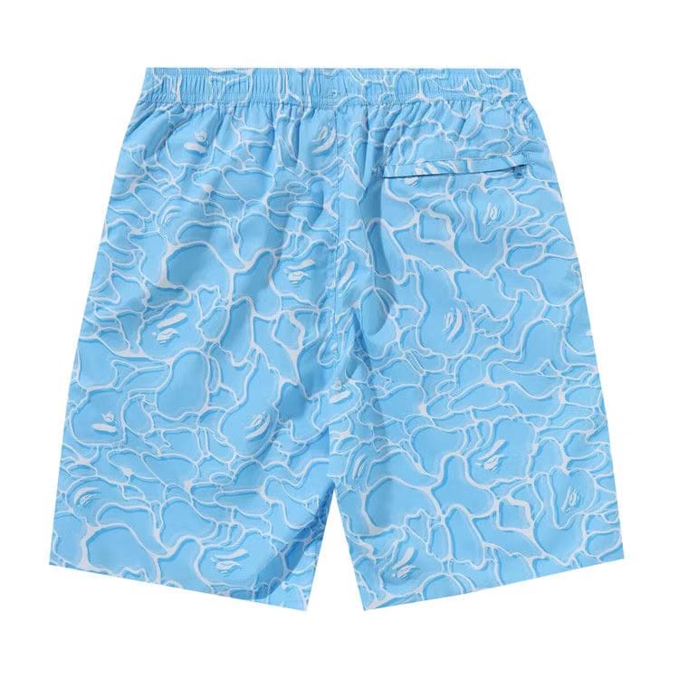 BAPE ABC Sea Surface Camo Beach Shorts Blue