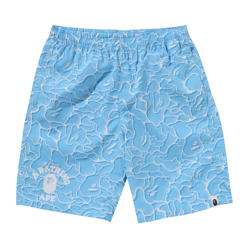 BAPE ABC Sea Surface Camo Beach Shorts Blue