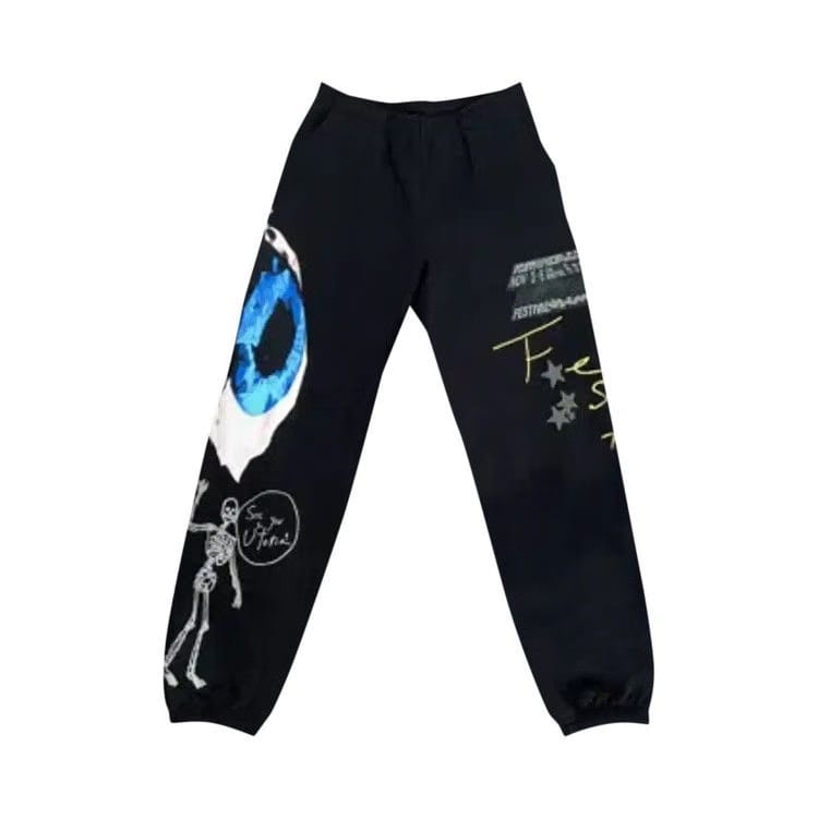 Cactus Jack by Travis Scott Official Astrofest Sweatpants Black