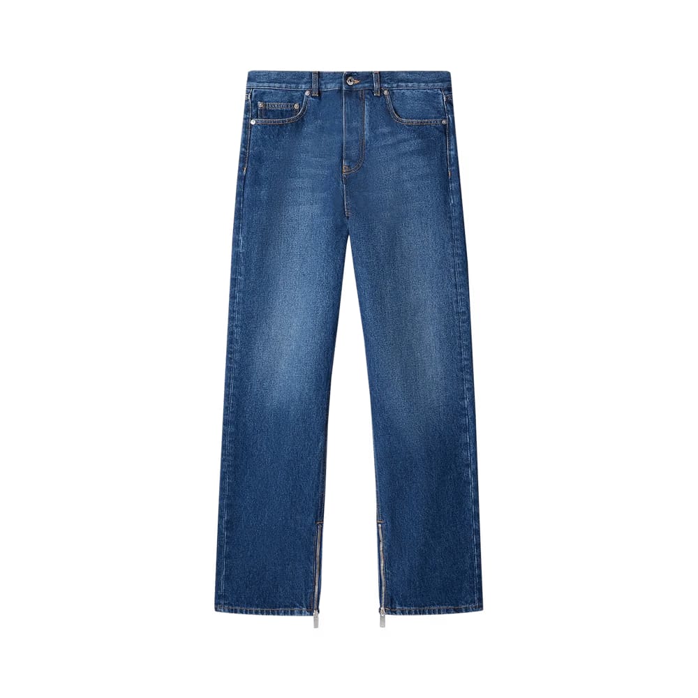 Off-White Arrow Tab Zip Detail Skate Jeans Medium Blue