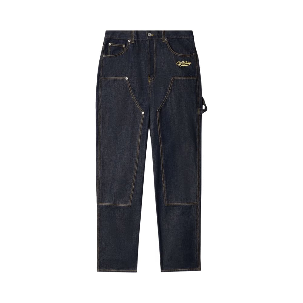 Off-White Wave Off Denim Skate Carpenter Pants Indigo/Yellow