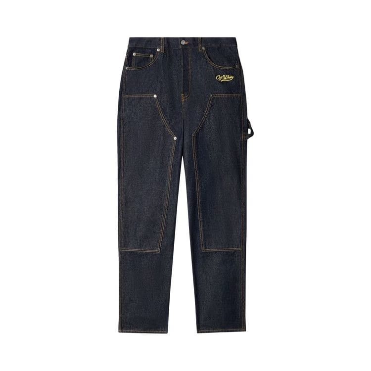 Off-White Wave Off Denim Skate Carpenter Pants Indigo/Yellow