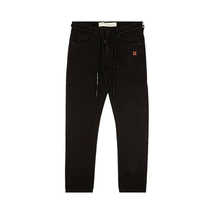 Off-White Diag Slim Shorts Jeans Black