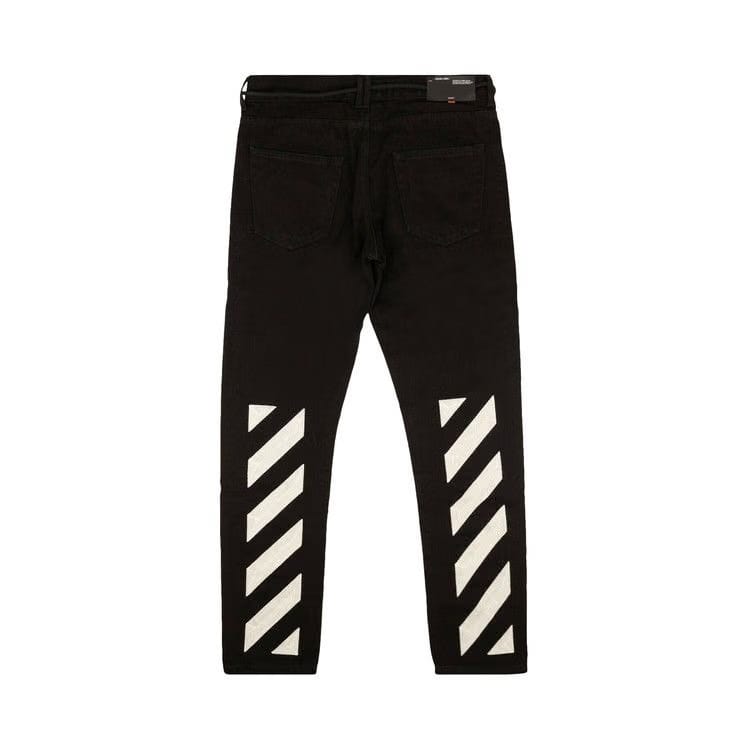 Off-White Diag Slim Shorts Jeans Black
