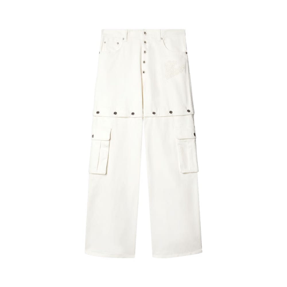 Off-White 90s Mid Rise Straight Leg Jeans White