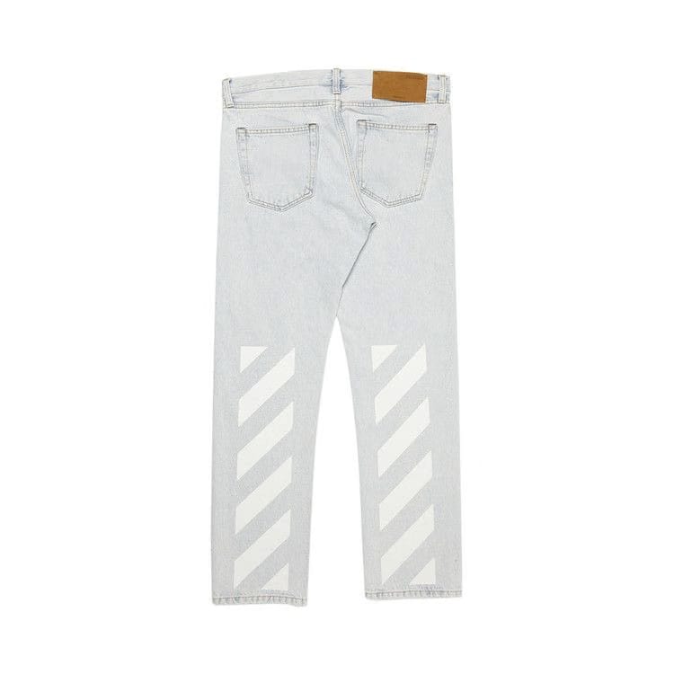 Off-White Diag Tab Arrow Slim Jean Bleach Blue