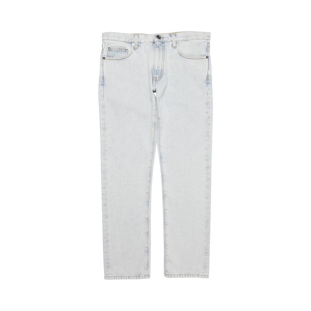 Off-White Diag Tab Arrow Slim Jean Bleach Blue