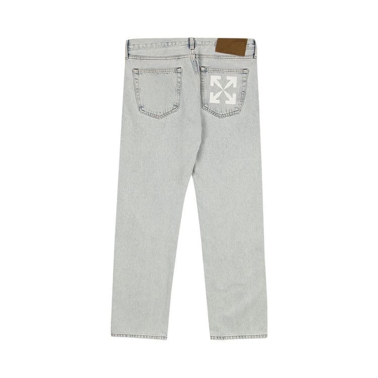 Off-White Arrows Logo Slim Fit Jeans Bleach Blue/White