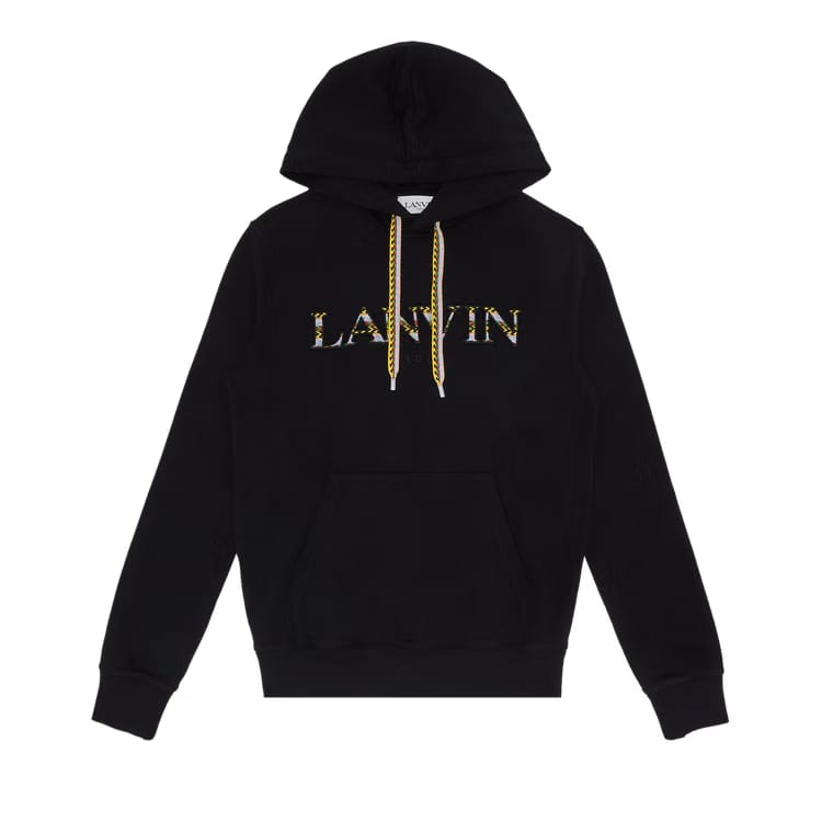 Lanvin Curb Embroidered Hoodie Black