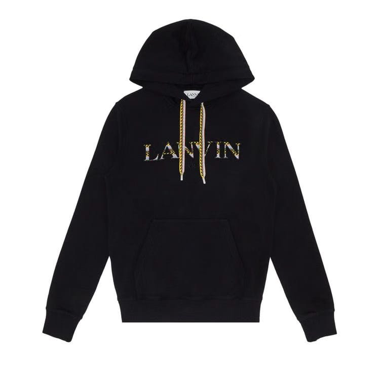 Lanvin Curb Embroidered Hoodie Black