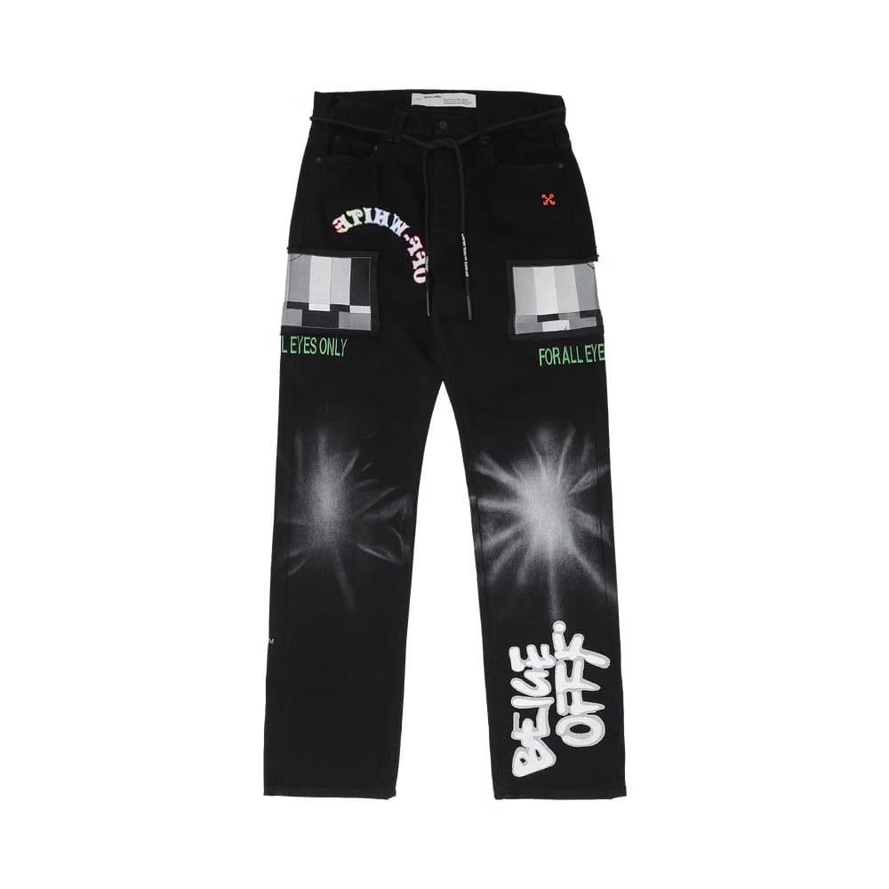 Off-White Ev Bravado Relaxed Jeans Black / Multicolor