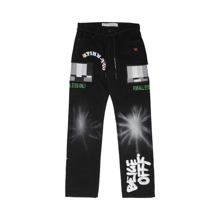 Off-White Ev Bravado Relaxed Jeans Black / Multicolor