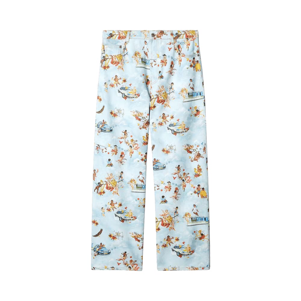Off-White Fresco-Print Jeans Light Blue