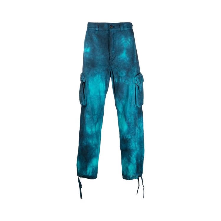 Off-White Tie Dye Contour Cargo Pant Turquoise