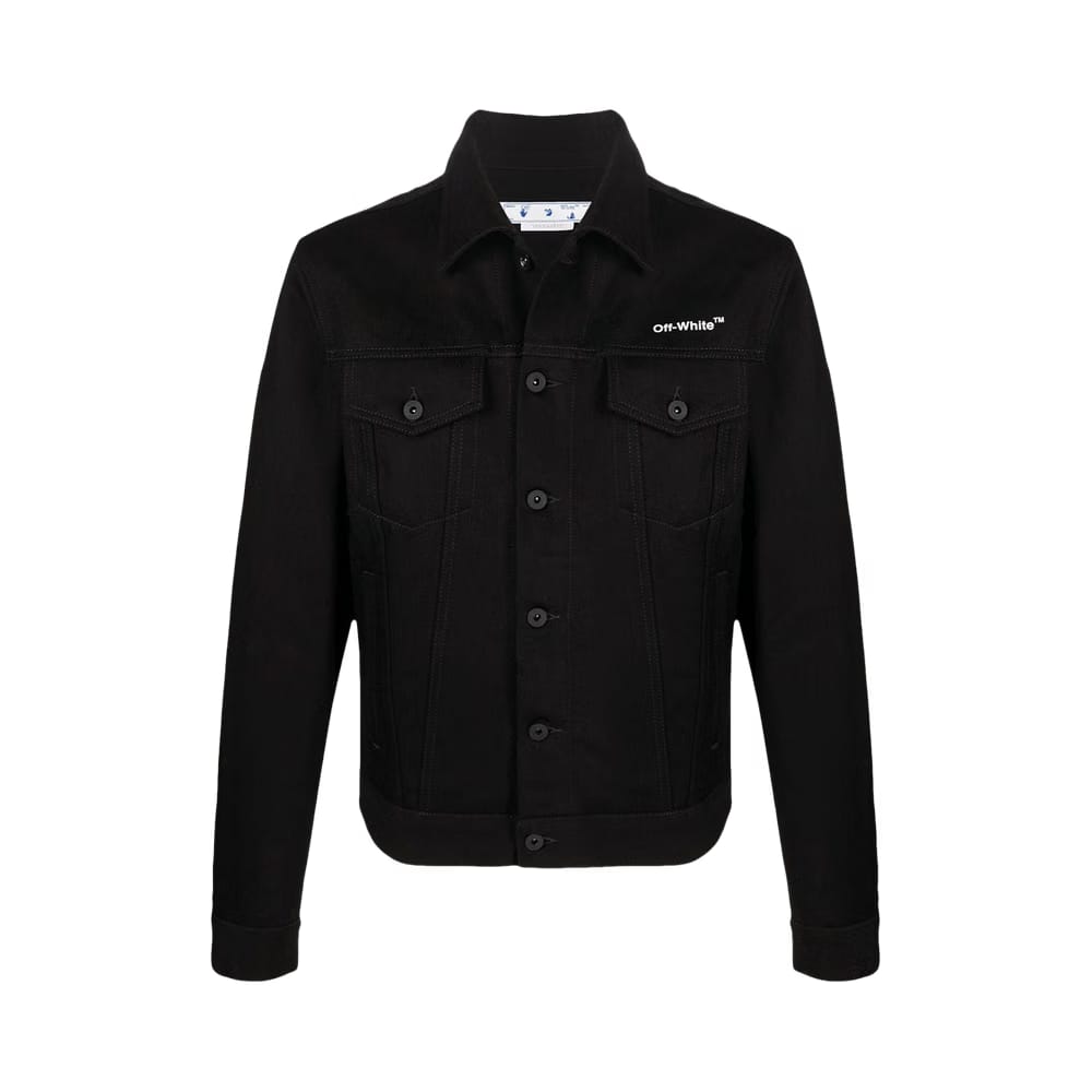 Off-White Diag Tab Slim Denim Jacket Black