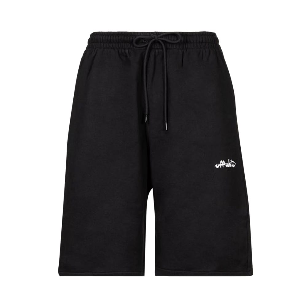 Off-White Paint Script Skate Sweatshort Black