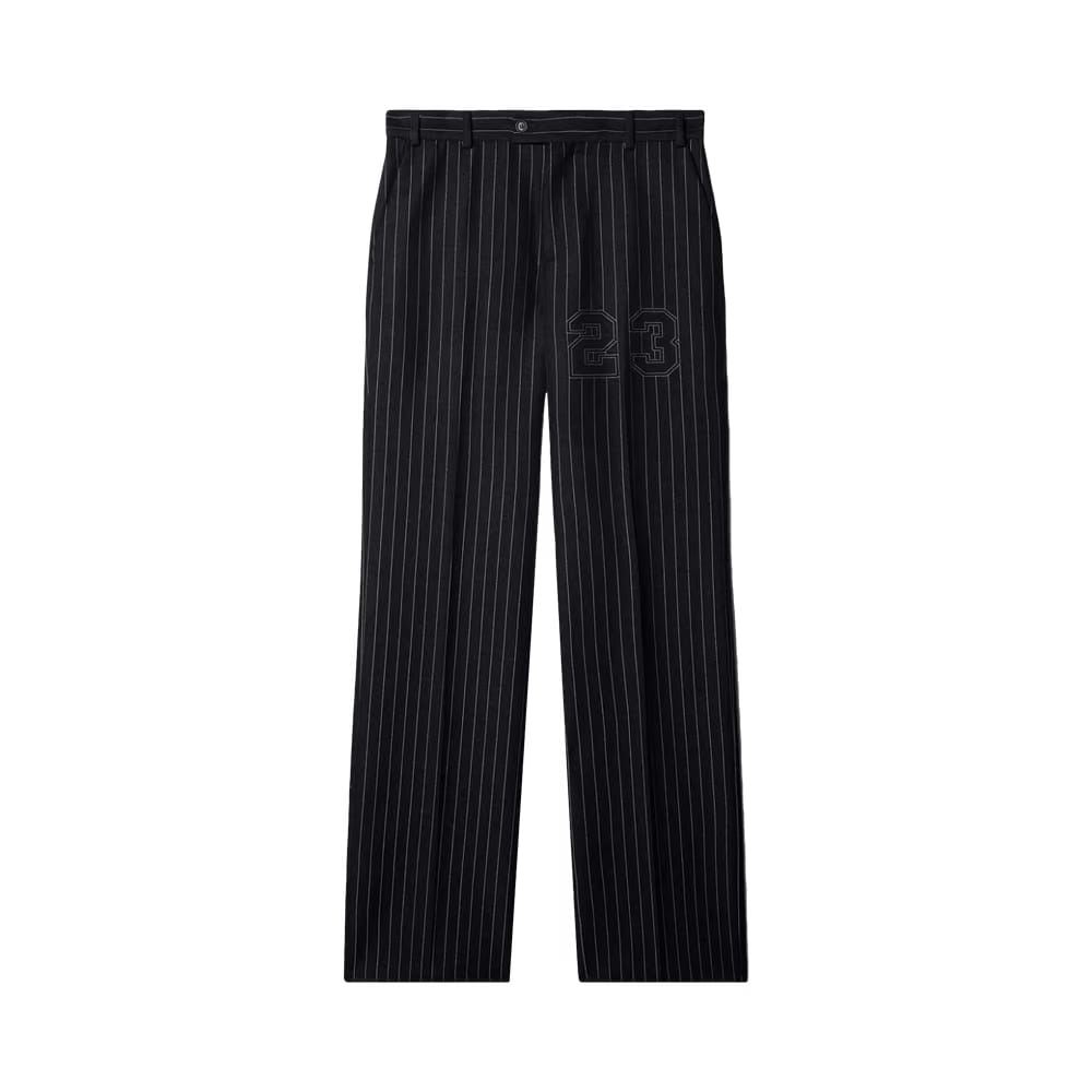 Off-White 23 Print Pinstriped Slim Cut Trousers Blue