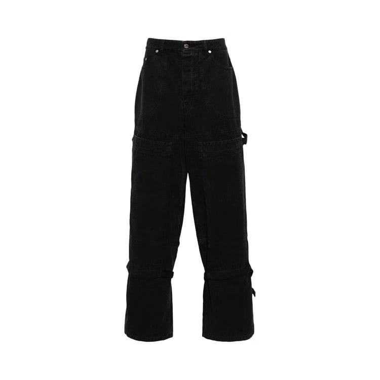 Off-White Strap Detail Canvas Carpenter Trousers Black