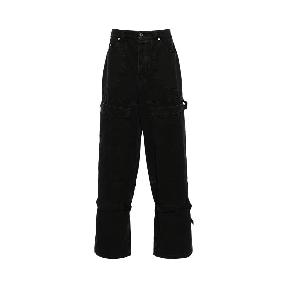 Off-White Strap Detail Canvas Carpenter Trousers Black