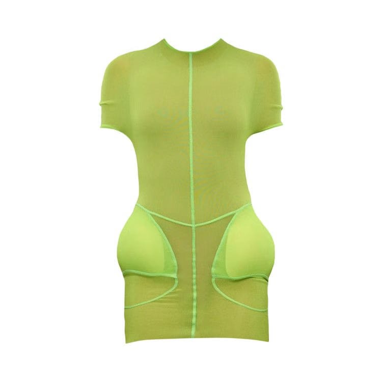 Jean Paul Gaultier x Shayne Oliver Mesh Shorts Dress Lime
