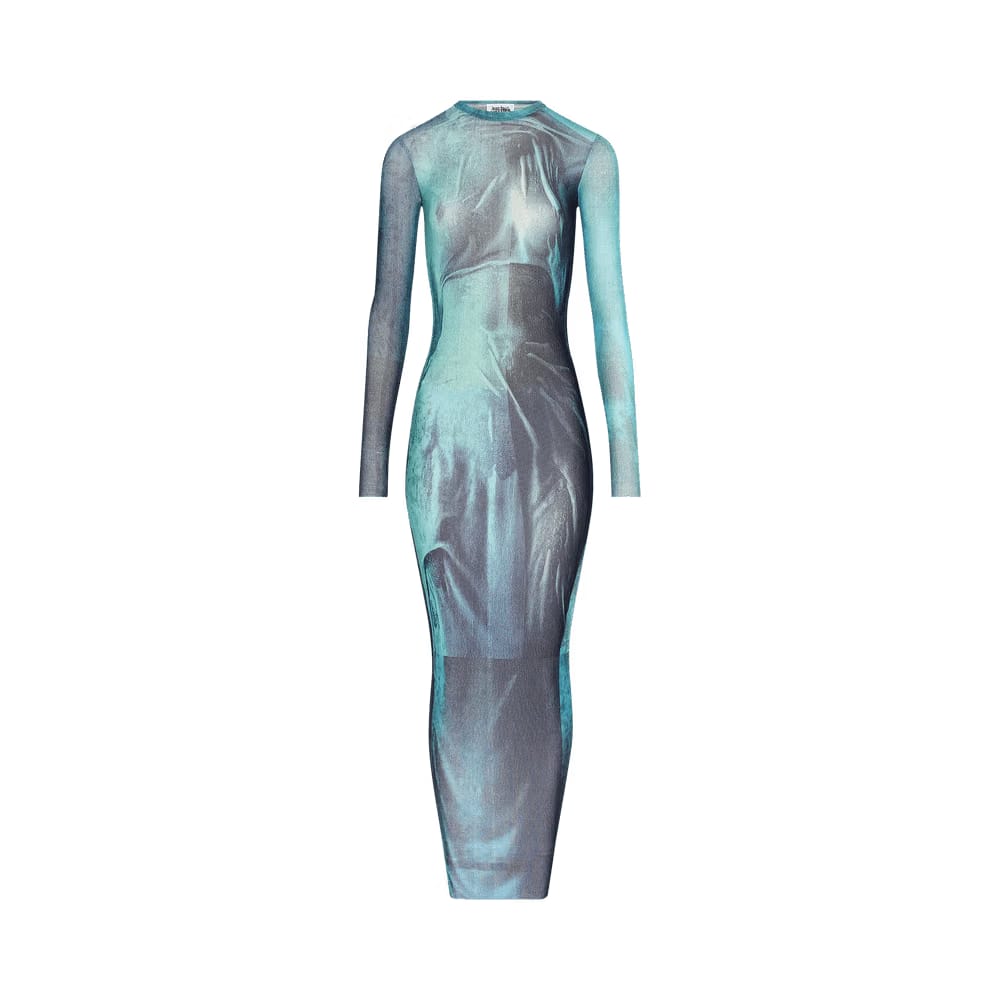 Jean Paul Gaultier Mesh Long Dress Indigo/Vintage Blue