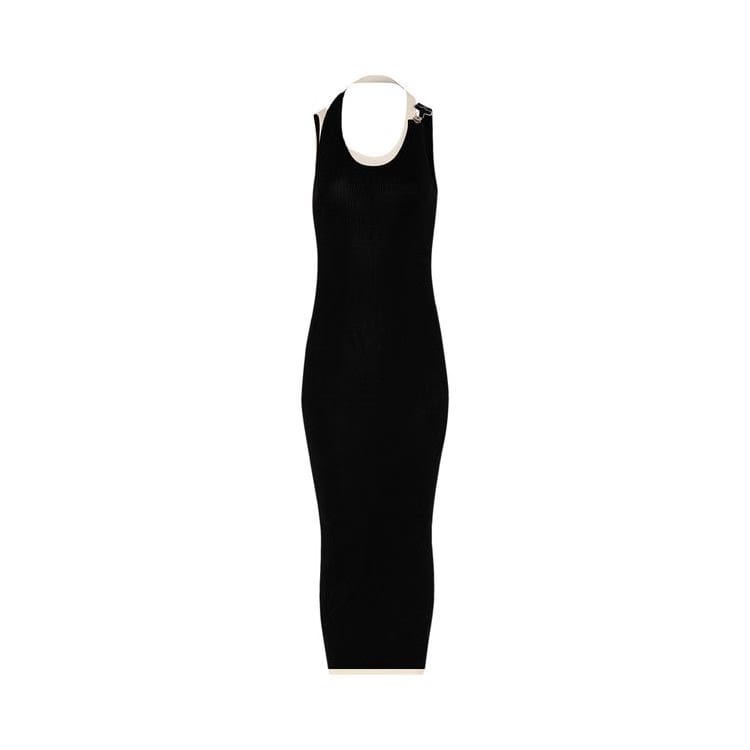 Jean Paul Gaultier Draped Double Dress Black/Ecru