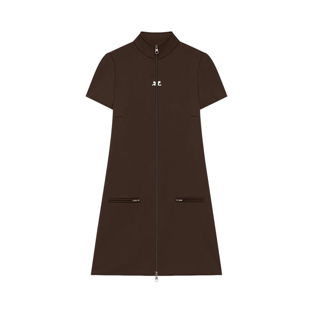 Courrèges Interlock Tracksuit Mini Dress Chocolate
