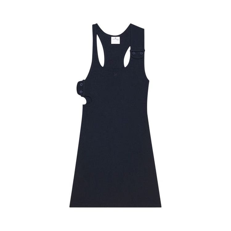 Courrèges Double Buckle 90s Rib Dress Navy