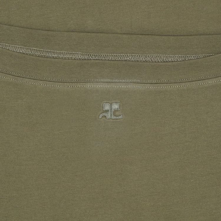 Courrèges Boat Neck Body Mini Dress Camouflage