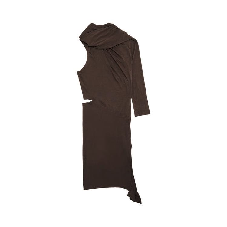 Courrèges Off Shoulder Dress Chocolate