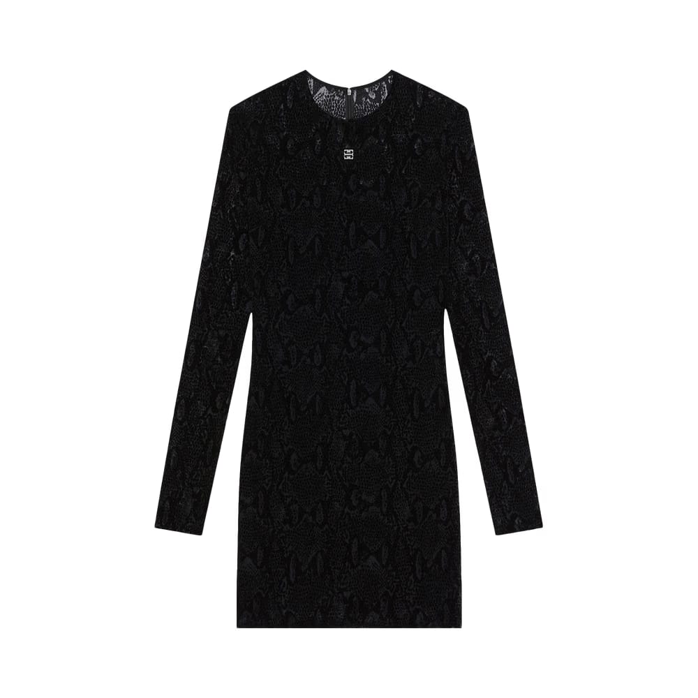 Givenchy Flocked Mini Dress Black