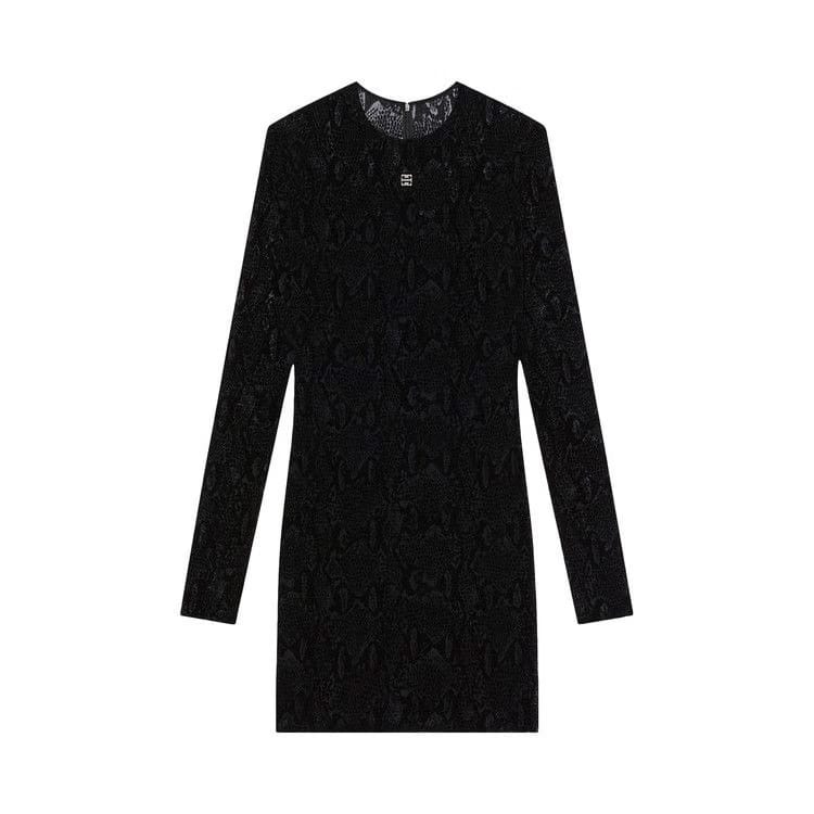 Givenchy Flocked Mini Dress Black