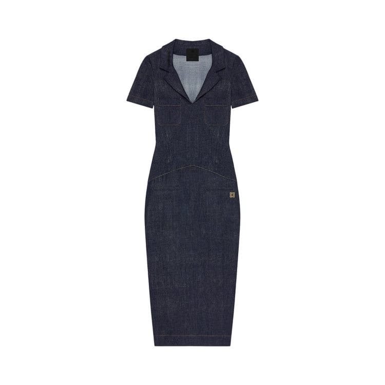 Givenchy Denim Pockets Midi Dress Medium Blue