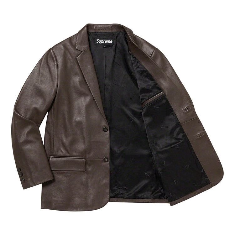 Supreme Leather Blazer Brown