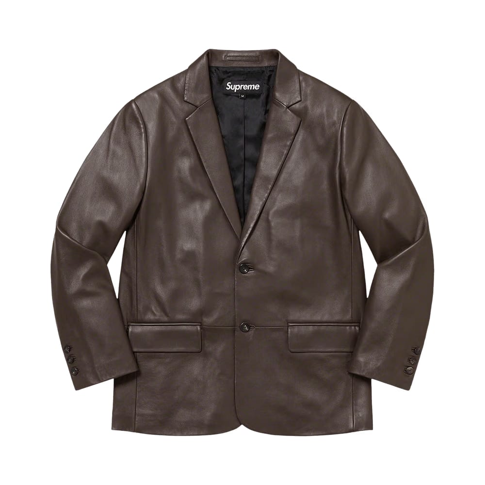 Supreme Leather Blazer Brown
